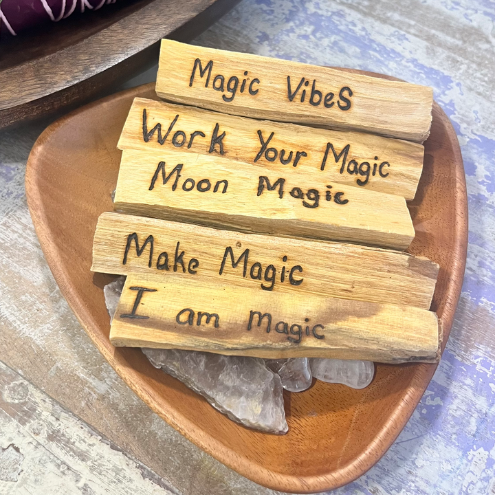 Palo Santo Incense with Burnt Witchy Quotes-The Gaia Healing Stone