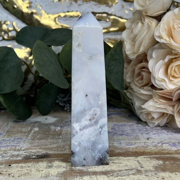 Dendritic Snow Agate Tower