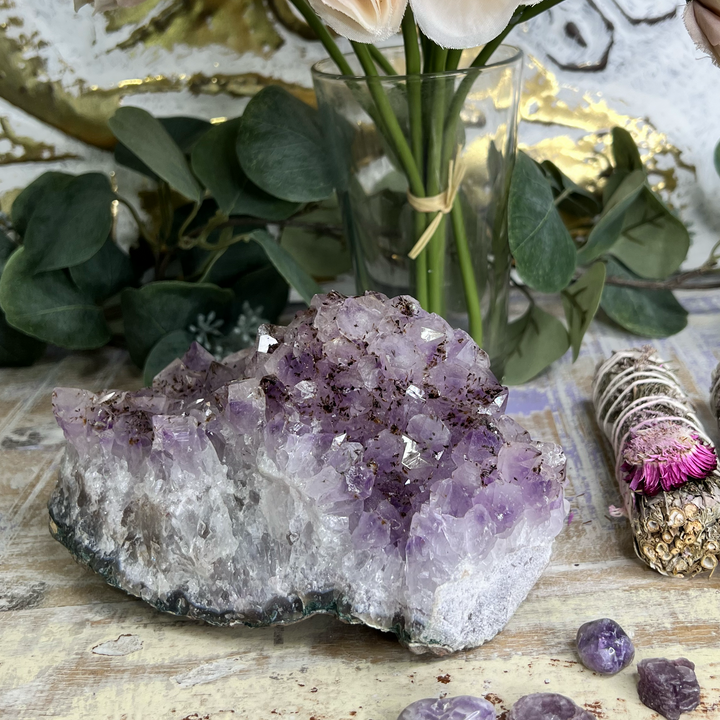 Brazilian Amethyst Cluster with Inclusions-The Gaia Healing Stone