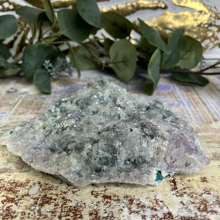 Amethyst Flower Plate with Crysacola-The Gaia Healing Stone