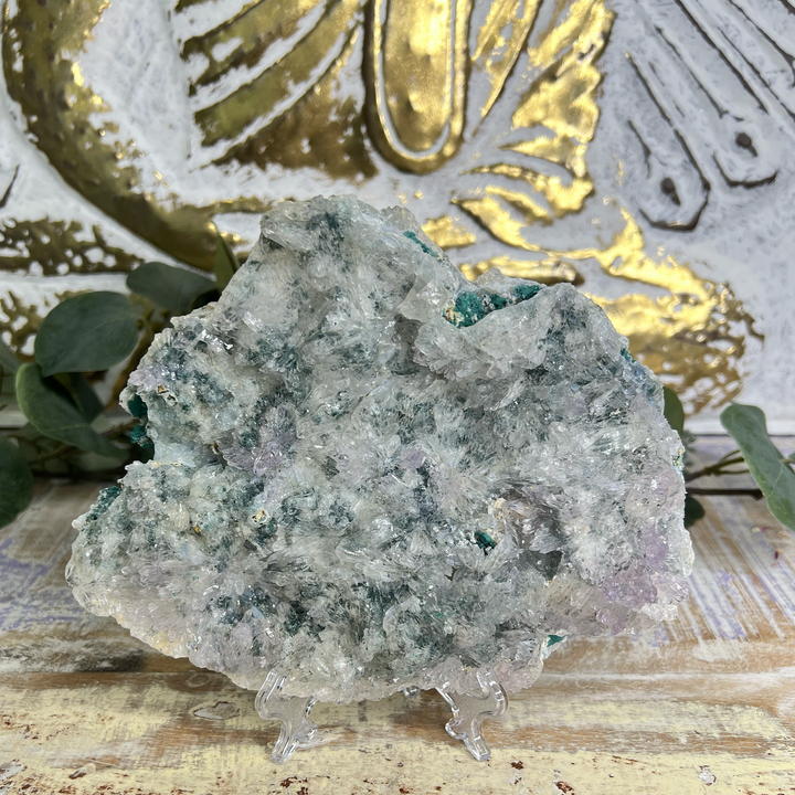 Amethyst Flower Plate with Crysacola-The Gaia Healing Stone