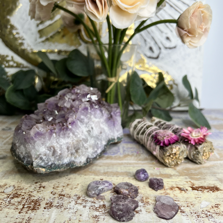 Brazilian Amethyst Cluster with Inclusions-The Gaia Healing Stone