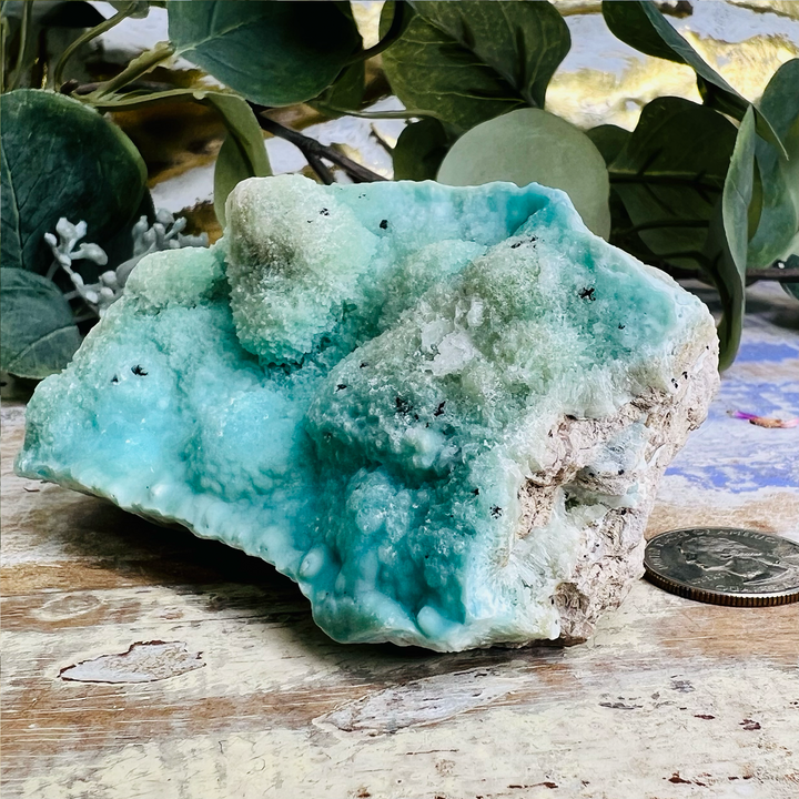 Raw Blue Aragonite Mineral Specimen, Third Eye Chakra Healing-The Gaia Healing Stone