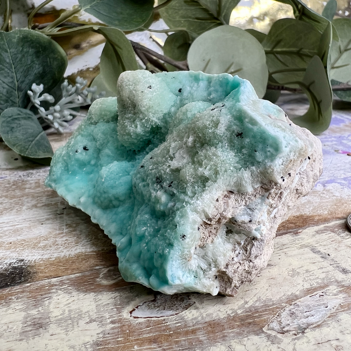 Raw Blue Aragonite Mineral Specimen, Third Eye Chakra Healing-The Gaia Healing Stone