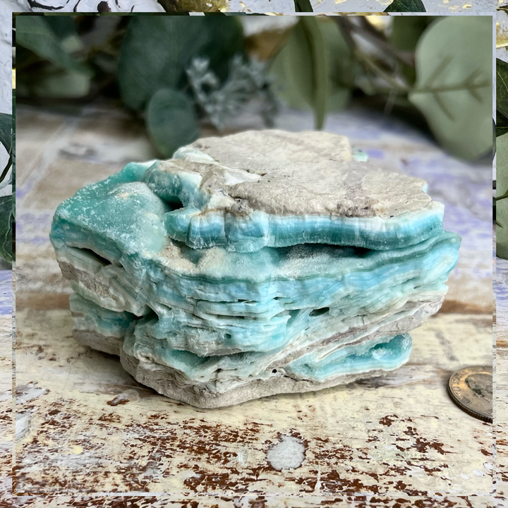 Natural Blue Argonite Mineral Specimen, Third Eye Chakra Healing-The Gaia Healing Stone