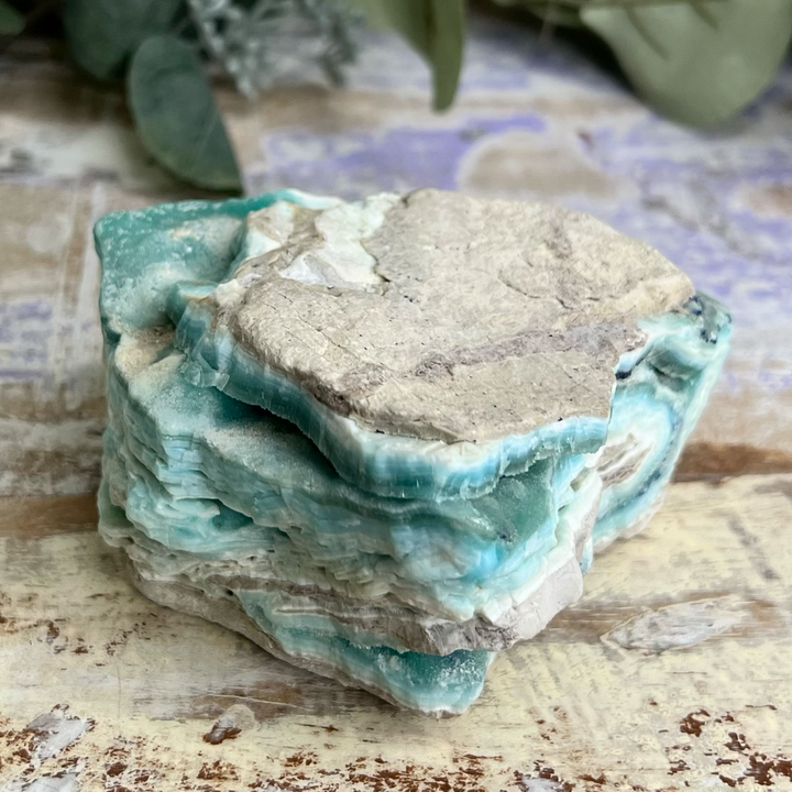 Natural Blue Argonite Mineral Specimen, Third Eye Chakra Healing-The Gaia Healing Stone