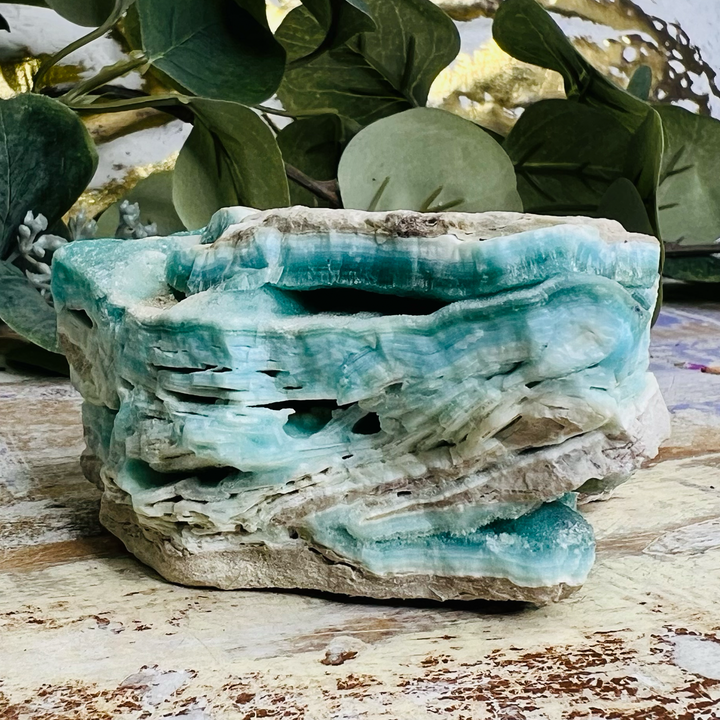 Natural Blue Argonite Mineral Specimen, Third Eye Chakra Healing-The Gaia Healing Stone