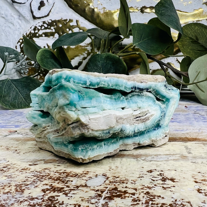 Natural Blue Argonite Mineral Specimen, Third Eye Chakra Healing-The Gaia Healing Stone