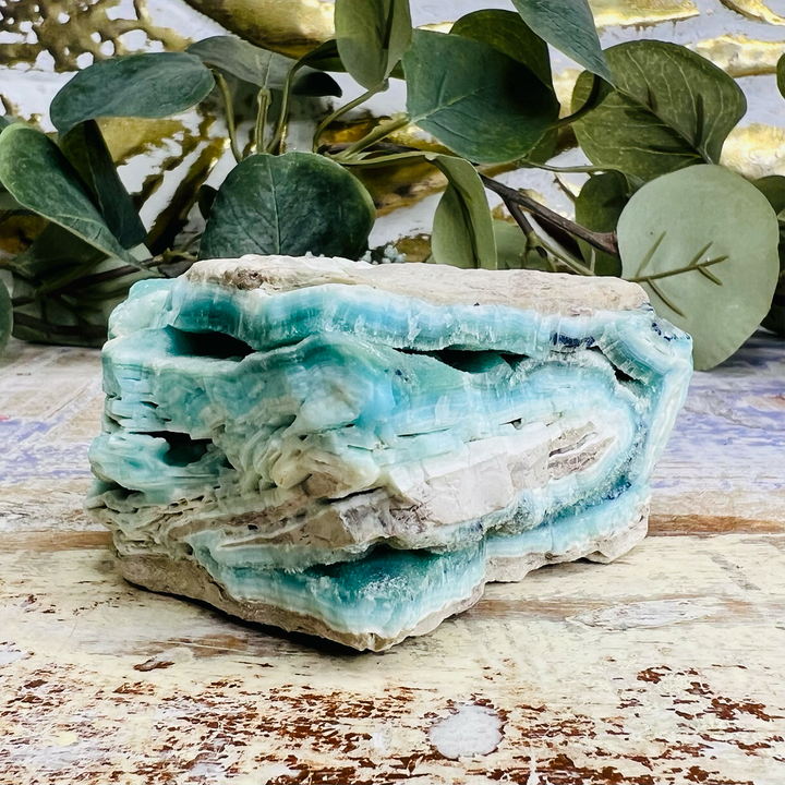 Natural Blue Argonite Mineral Specimen, Third Eye Chakra Healing-The Gaia Healing Stone