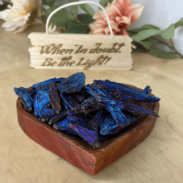 Aura Coated Black Kyanite Fans