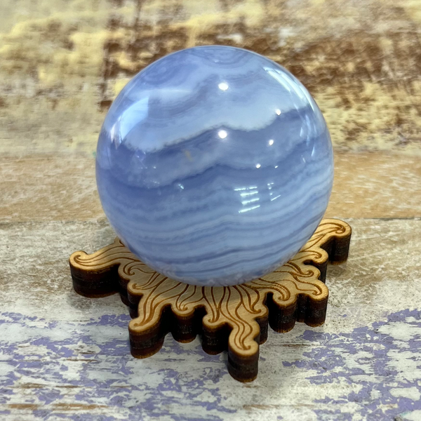 Blue Lace Agate Sphere-The Gaia Healing Stone