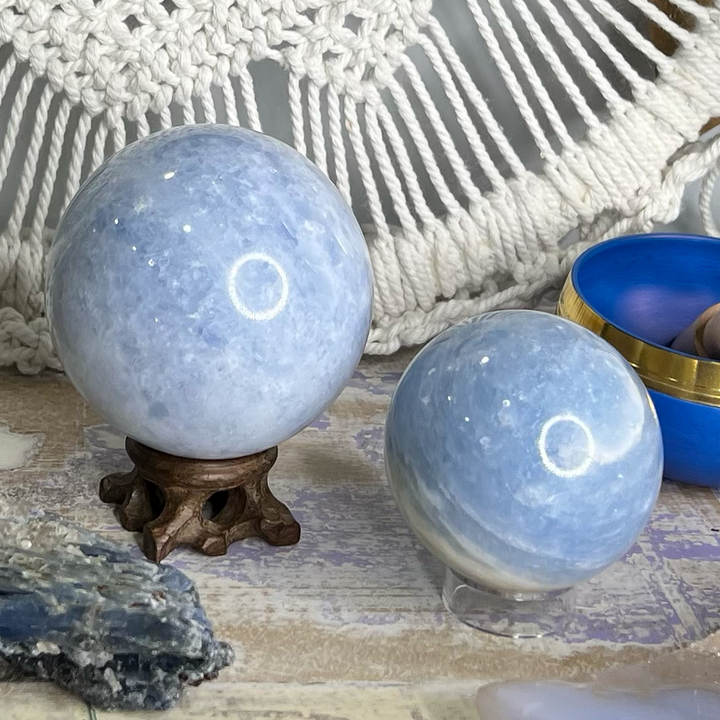 Blue Calcite Sphere-The Gaia Healing Stone