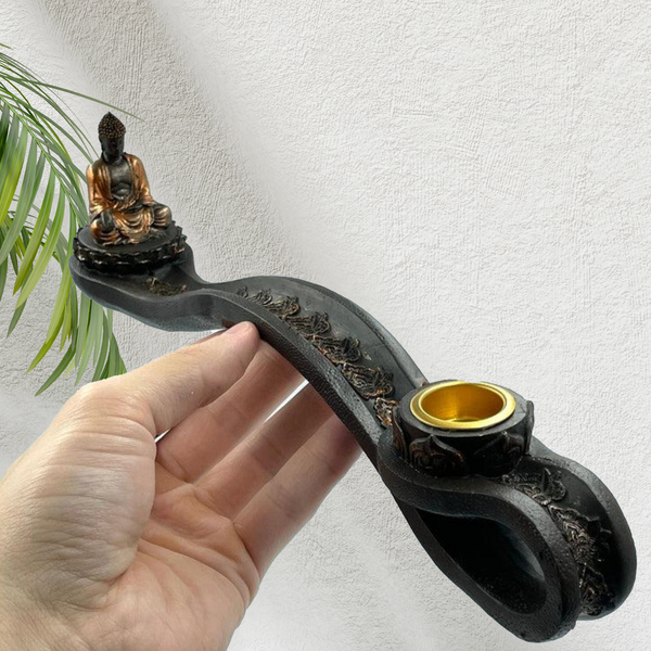 Buddha on Lotus Incense Stick and Cone Holder