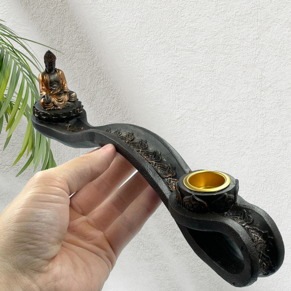 Buddha on Lotus Incense Stick and Cone Holder-The Gaia Healing Stone