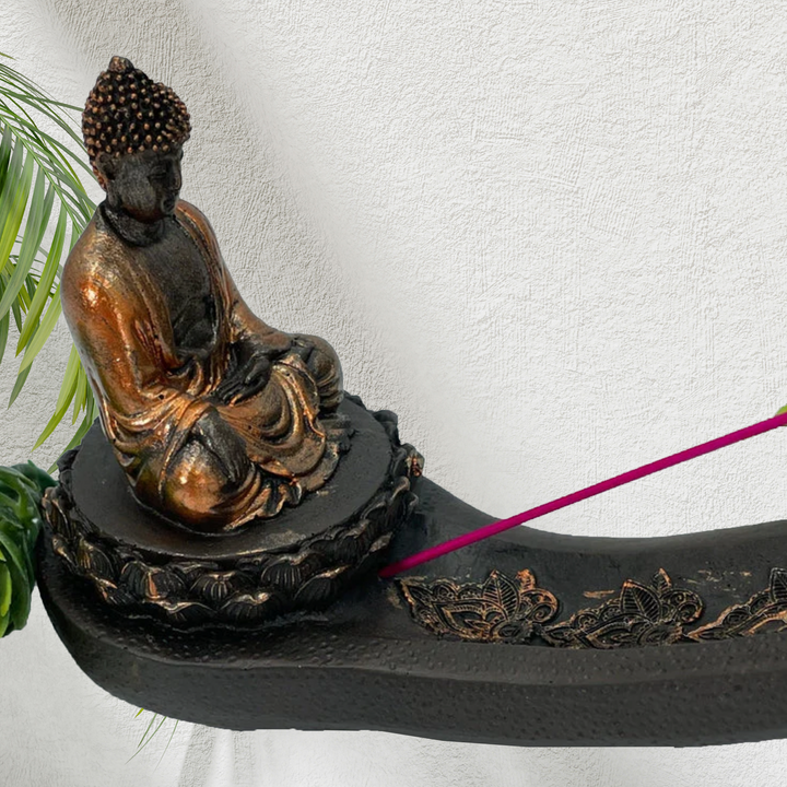 Buddha on Lotus Incense Stick and Cone Holder-The Gaia Healing Stone