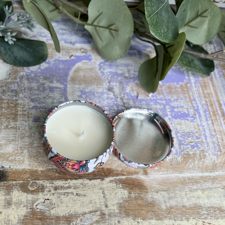 Aromatherapy Candles 2.5 OZ Portable Tin Lavender-The Gaia Healing Stone