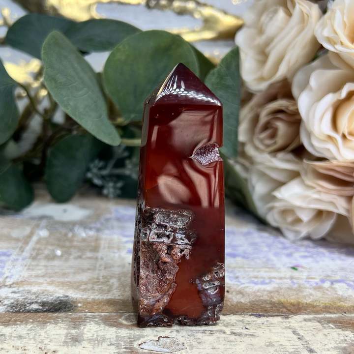 Carnelian Tower with Druzy-The Gaia Healing Stone