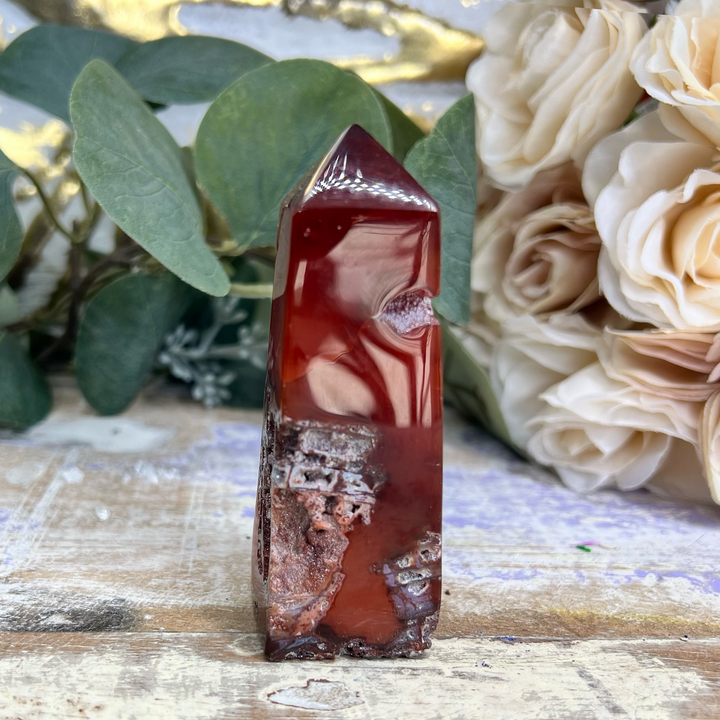 Carnelian Tower with Druzy-The Gaia Healing Stone