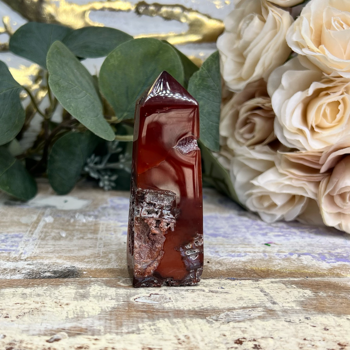 Carnelian Tower with Druzy-The Gaia Healing Stone