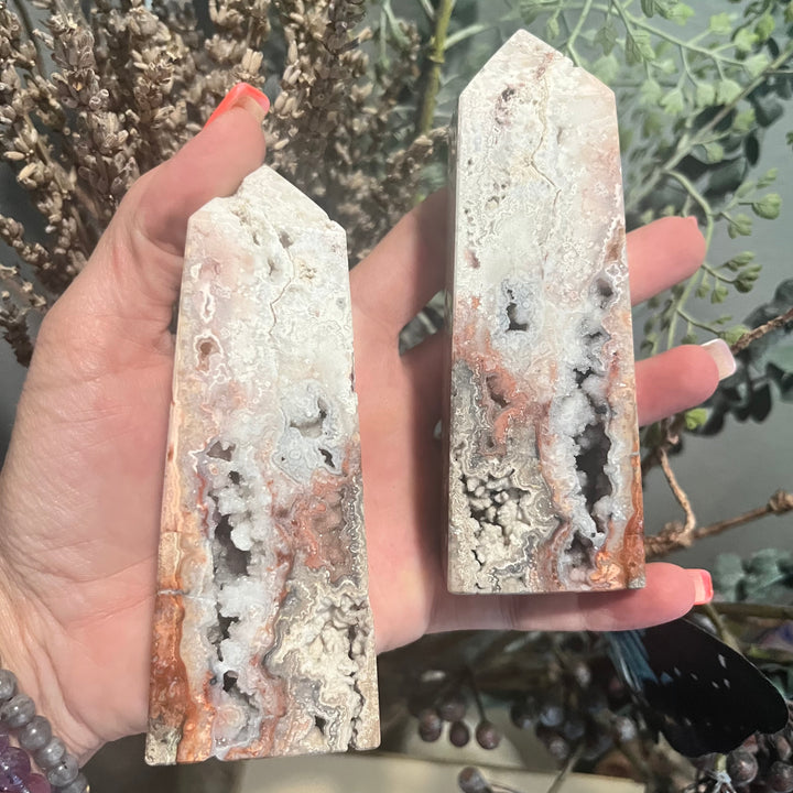 Pink Crazy Lace Agate Towers-The Gaia Healing Stone