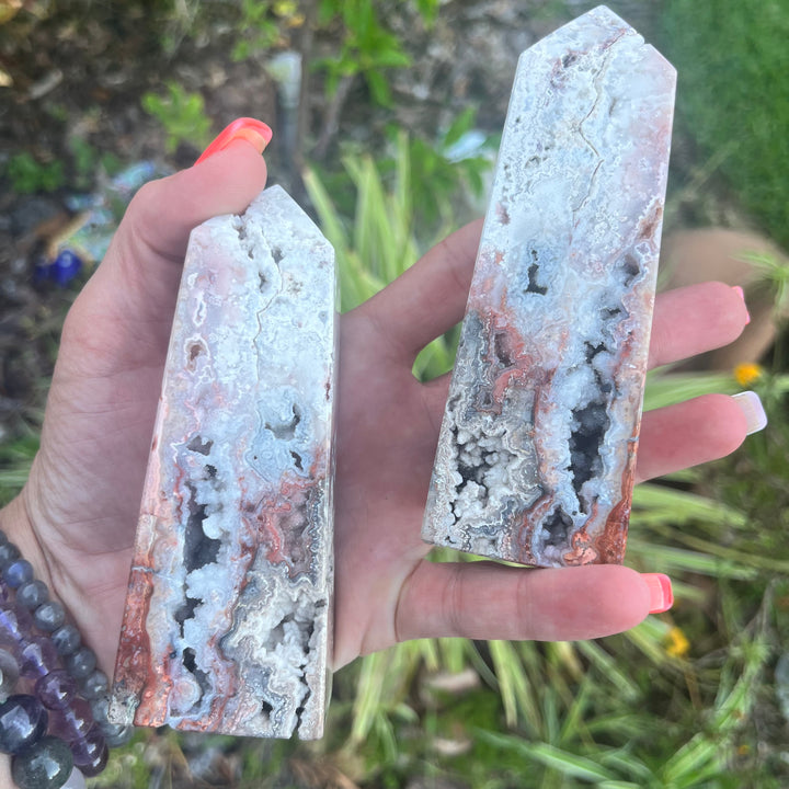 Pink Crazy Lace Agate Towers-The Gaia Healing Stone