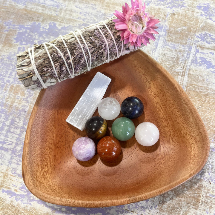 7 chakra cleansing kit with sage-The Gaia Healing Stone