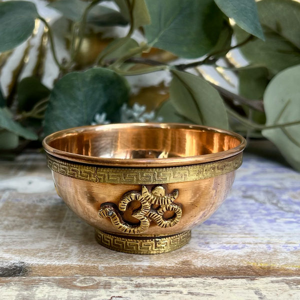 Copper Offering Bowl Om