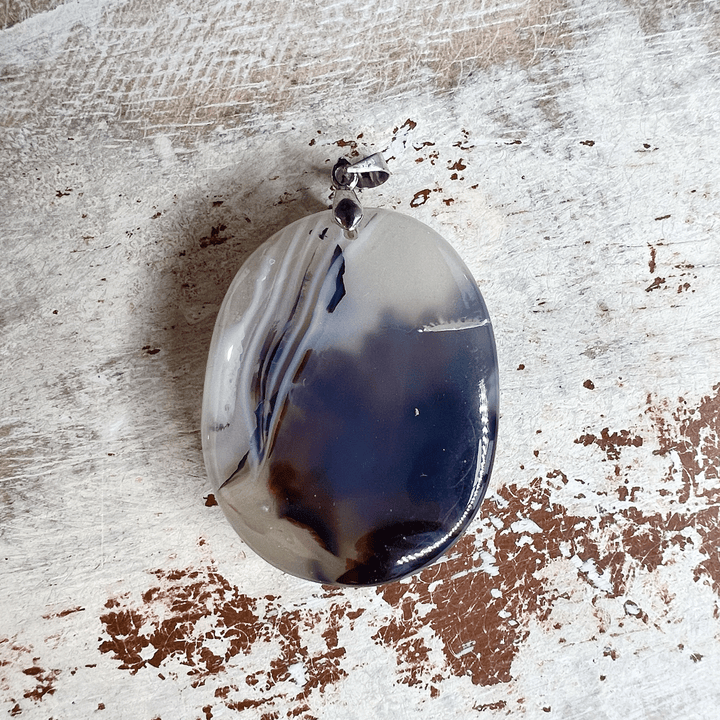 Dendritic Agate Pendant-Short Oval-The Gaia Healing Stone