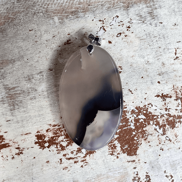 Dendritic Agate Oval Pendant-The Gaia Healing Stone