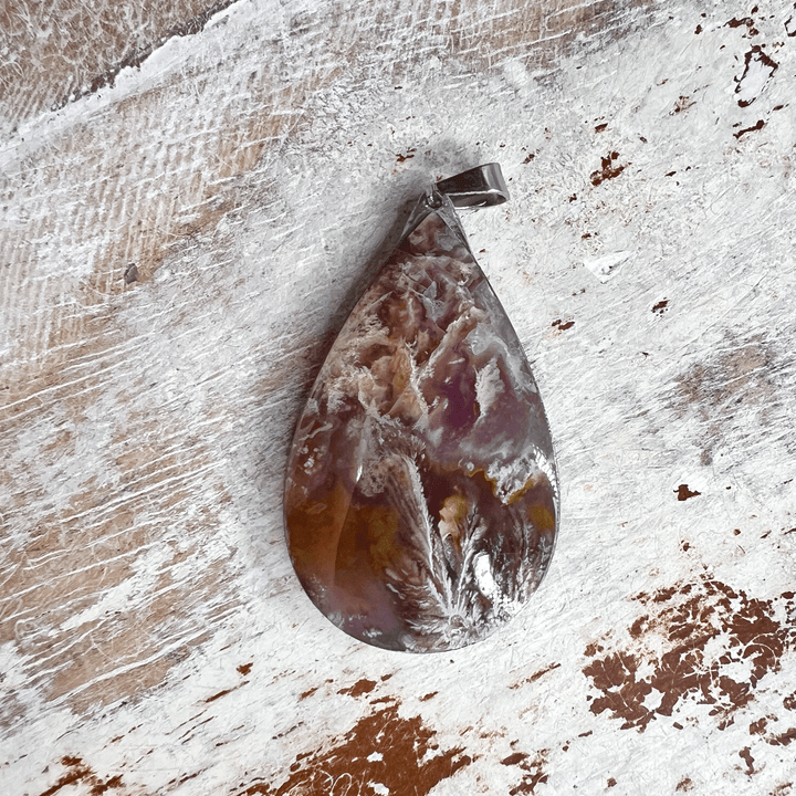 Earthy Teardrop Agate Pendant-The Gaia Healing Stone