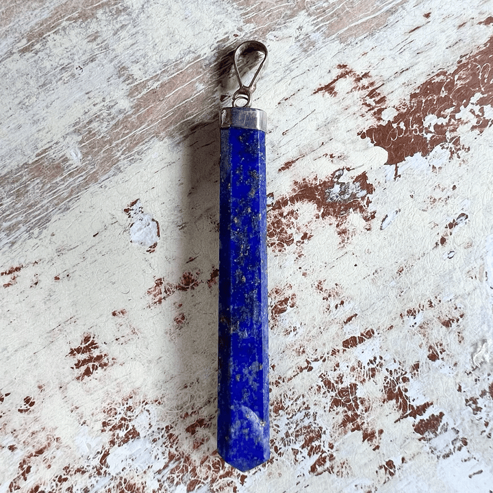 Lapis Lazuli Silver Cap Pendant Necklace-The Gaia Healing Stone