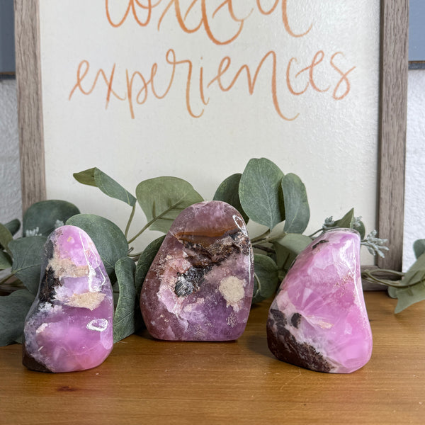 Pink Polished Aragonite Freeforms