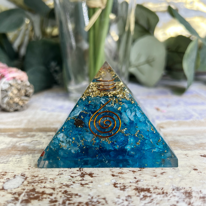 Cosmic Force Blue Orgonite Pyramid-The Gaia Healing Stone