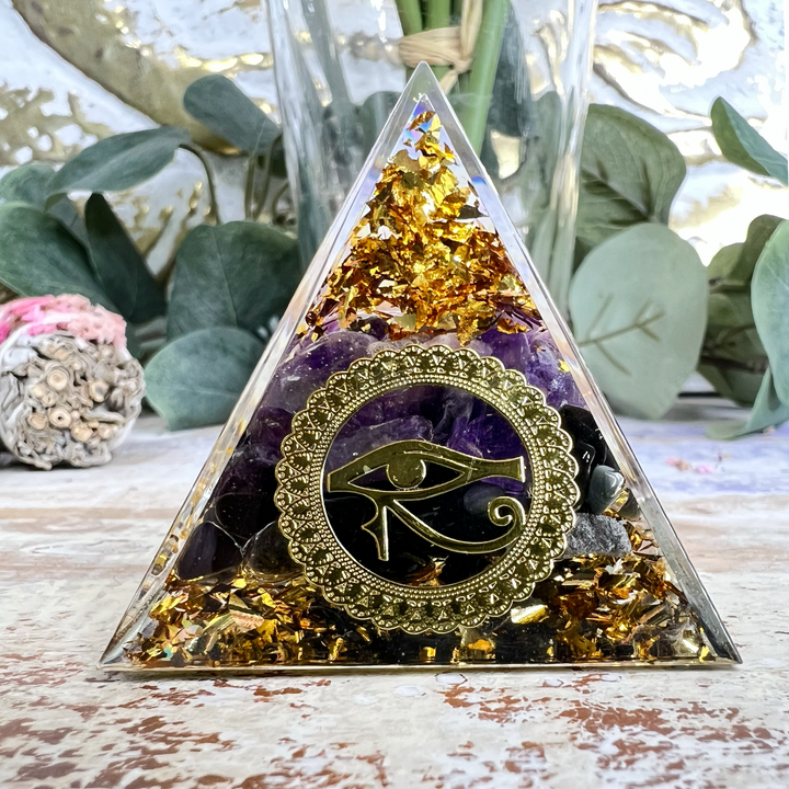 Eye of Horus Orgonite Pyramid-The Gaia Healing Stone