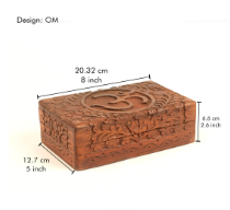 Wooden Carved Storage Box OM