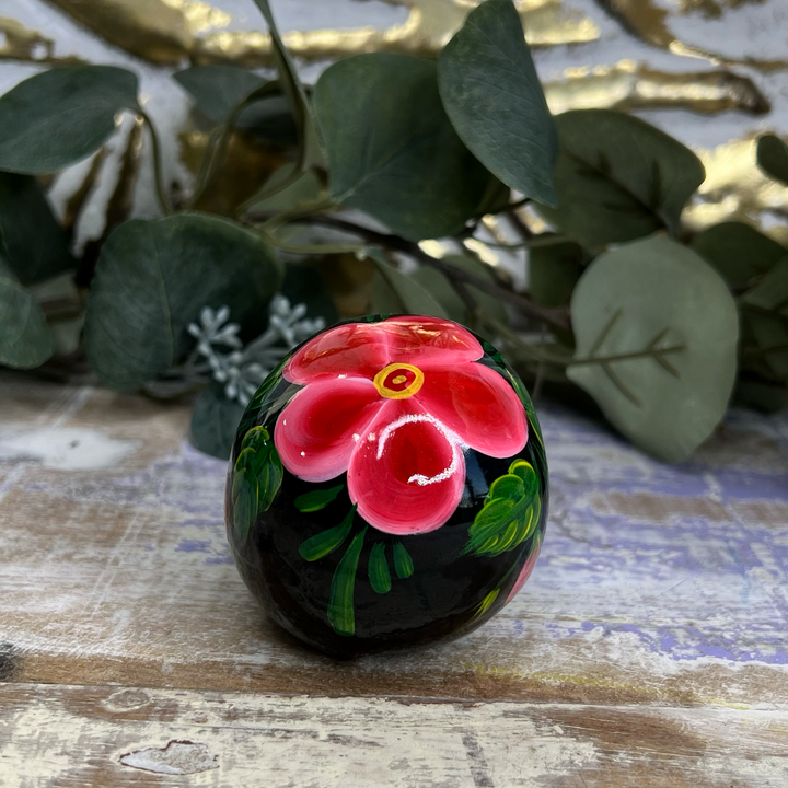 Sugar Skull in Blue, Black and Red Floral Pattern-The Gaia Healing Stone