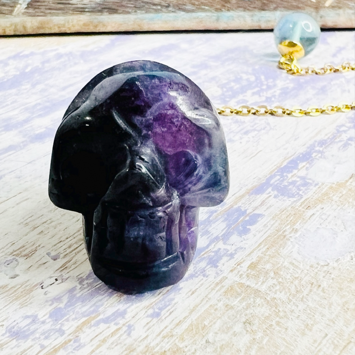 Skull Pendulum Amethyst-The Gaia Healing Stone