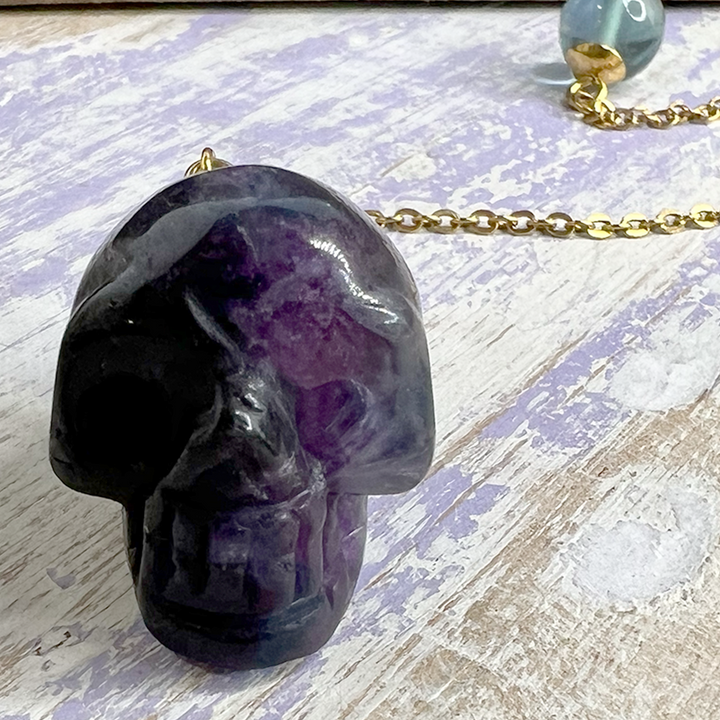 Skull Pendulum Amethyst-The Gaia Healing Stone