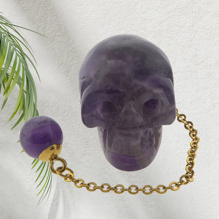 Skull Pendulum Amethyst-The Gaia Healing Stone