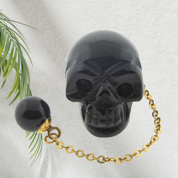 Skull Pendulum Black Obsidian