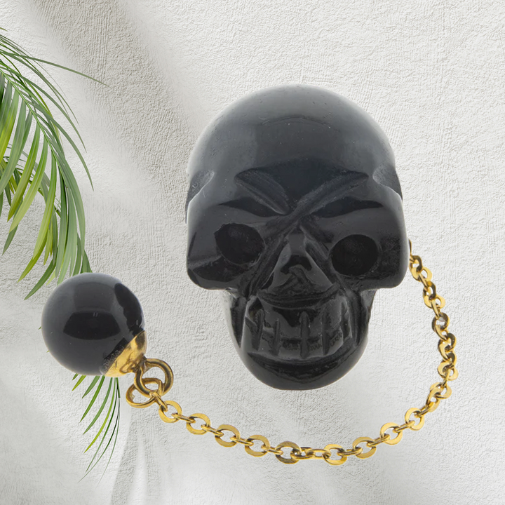 Skull Pendulum Black Obsidian-The Gaia Healing Stone