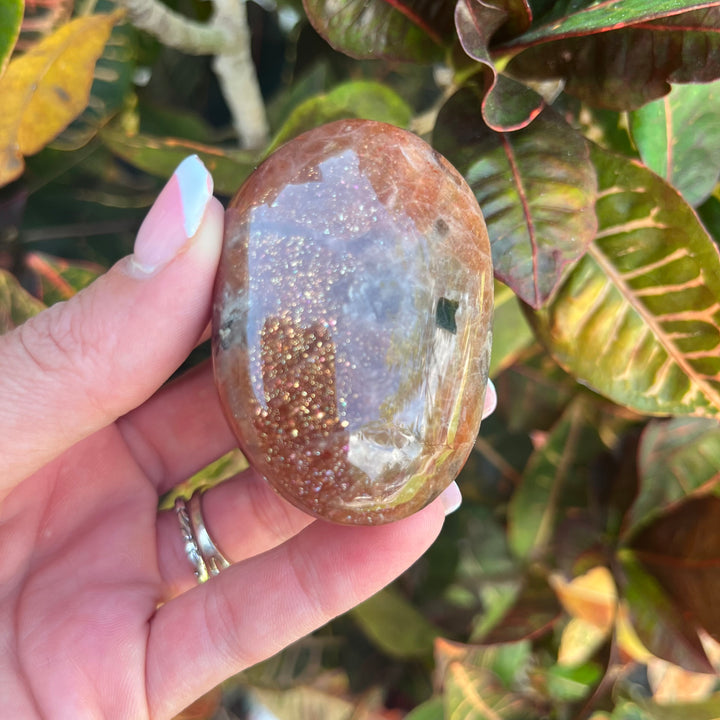 Sunstone Polished Hearts & Palm Stones-The Gaia Healing Stone