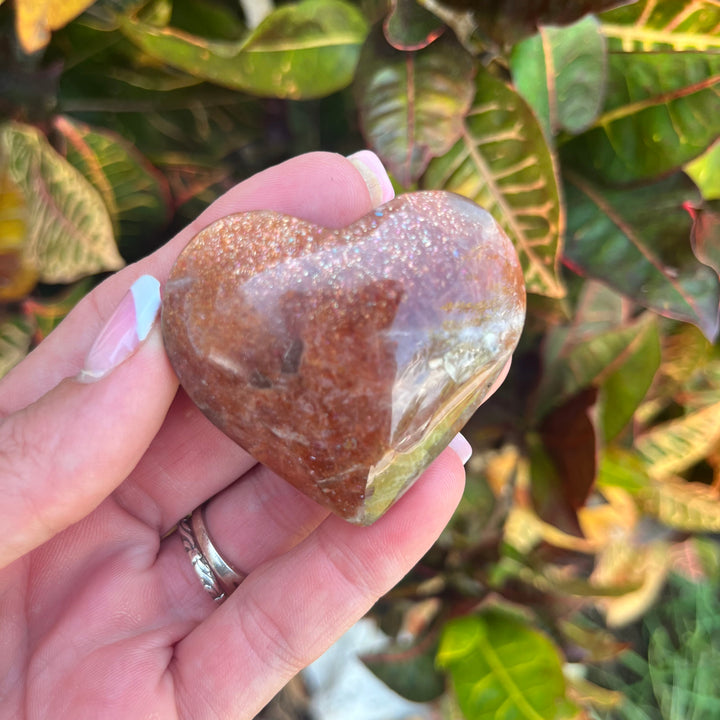 Sunstone Polished Hearts & Palm Stones-The Gaia Healing Stone