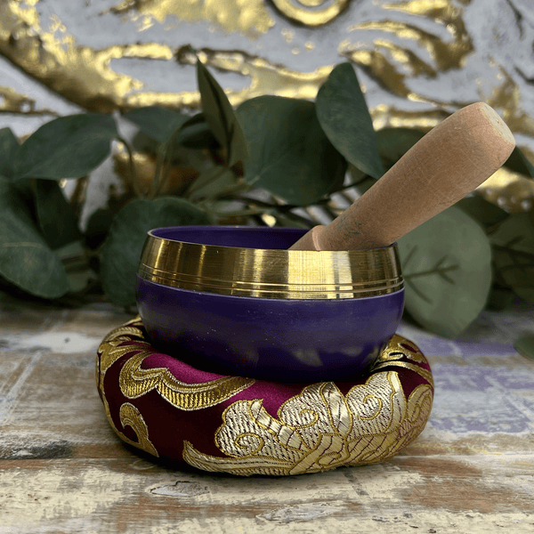 Tibetan Singing Bowl Cushion Purple
