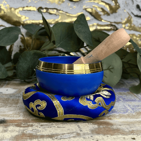 Tibetan Singing Bowl Cushion Blue