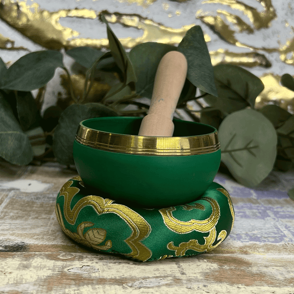 Tibetan Singing Bowl Cushion Green