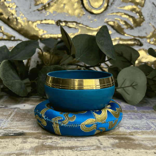 Tibetan Singing Bowl Cushion  Turquoise