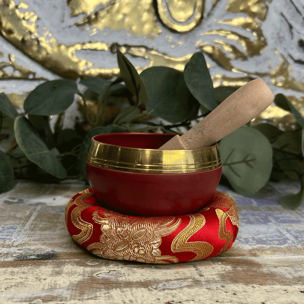 Tibetan Singing Bowl Cushion Red