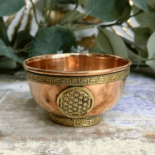 Copper Offering Bowl Flower of Life-The Gaia Healing Stone