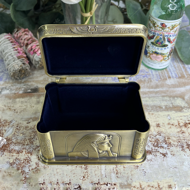 Egyptian Pharoah Tricket/Jewelry Storage Box-The Gaia Healing Stone